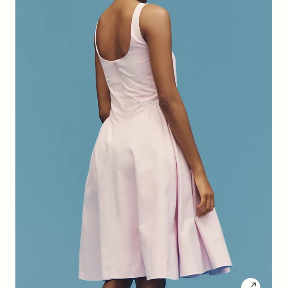Anthropologie Sleeveless Scoop-Neck Basque-Waist Midi Dress - Picture 2 of 5